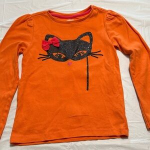 Gymboree Halloween Orange Cat  Kids Shirt size 6